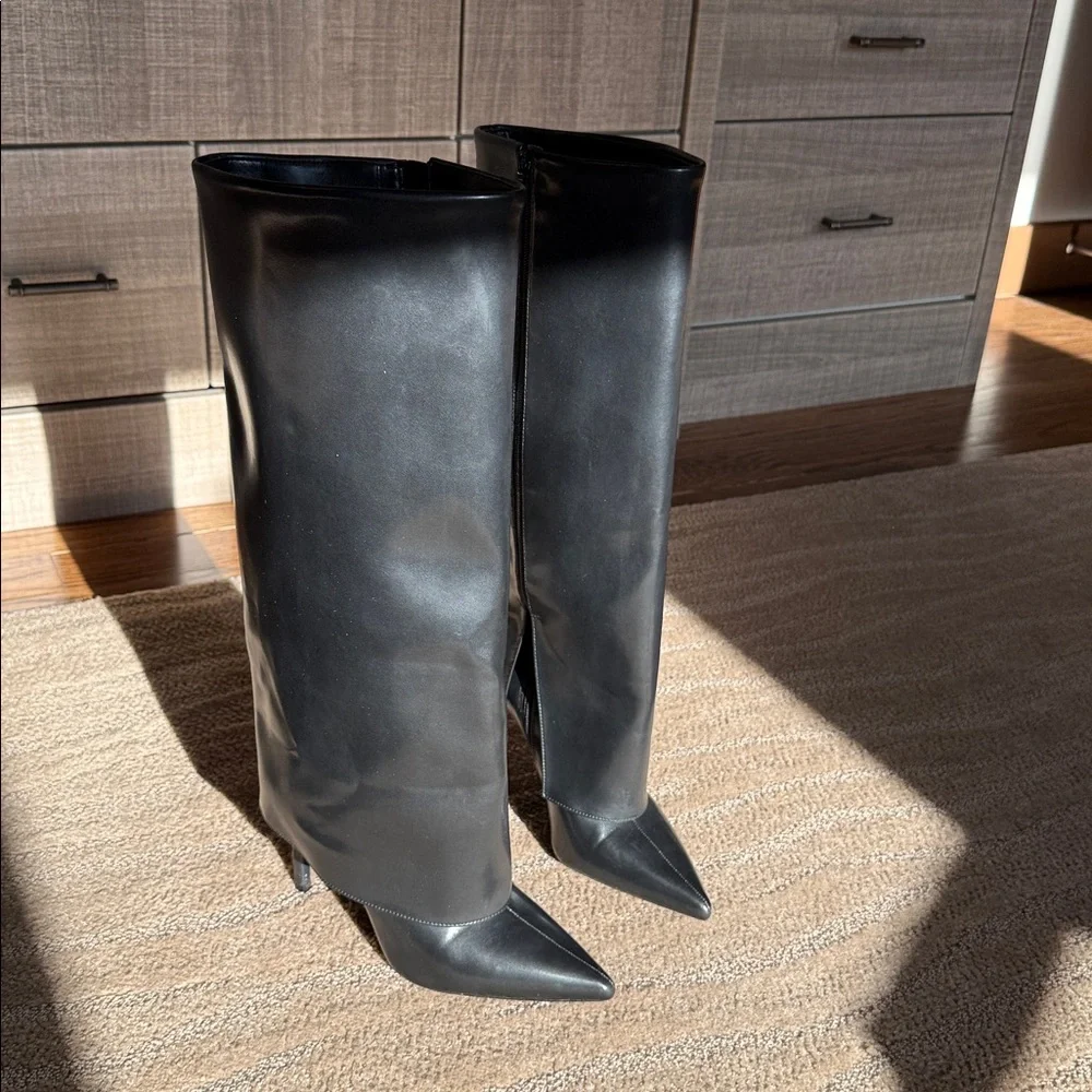 I.N.C. International Concepts Skylar Wide-Calf Fold Over‎ Cuffed Knee High Boots